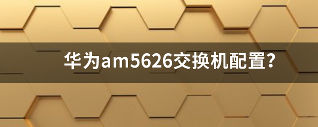华为am5626交换机配置?-第1张图片-贝塔运维 华为am5626交换机配置?-第1张图片-贝塔运维